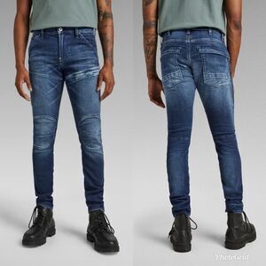 G-Star 5620 FLIGHTSUIT 3D SKINNY Jeans in Worn In Dusk Blue